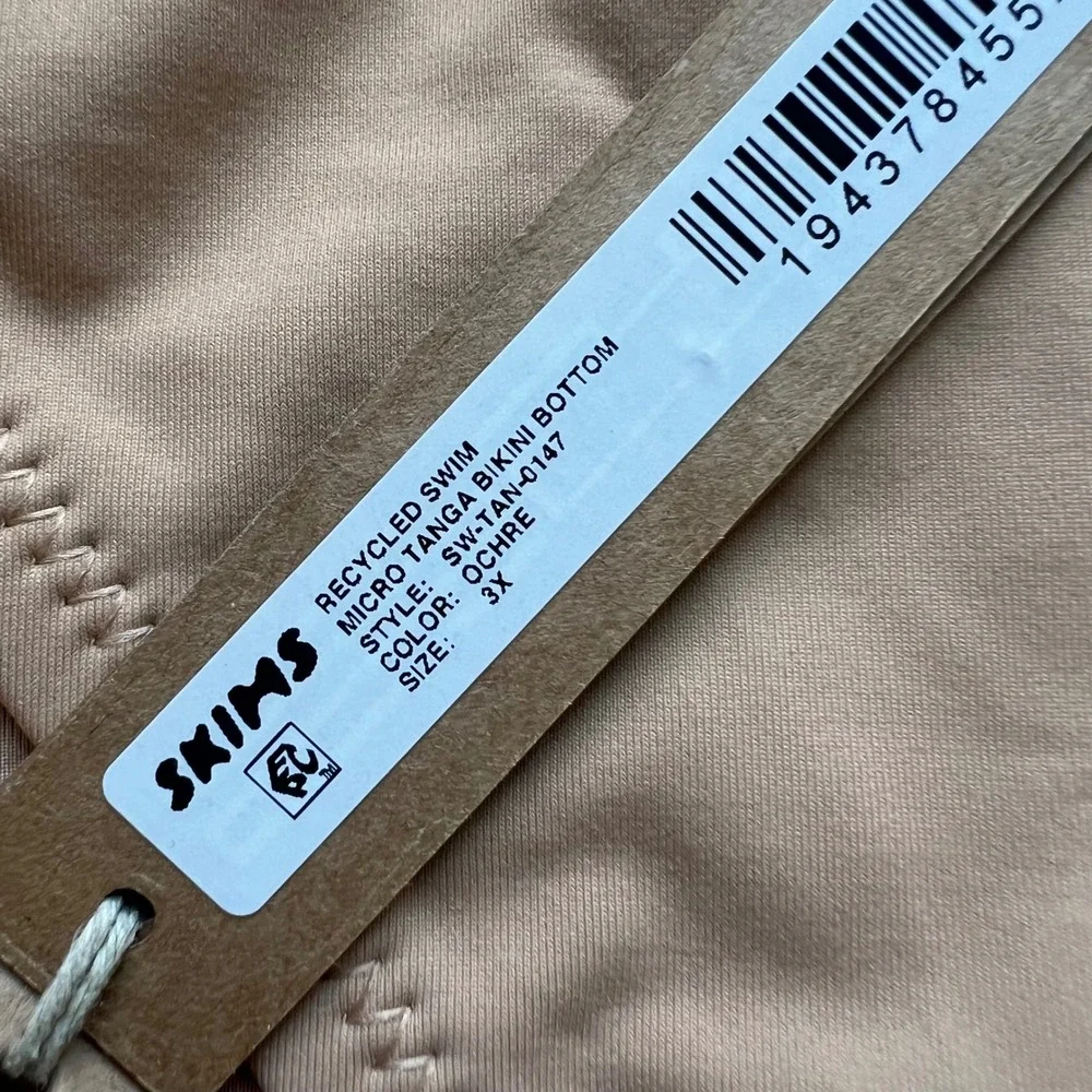 Skims Recycled Swim Micro Tanga Bikini Bottom Ochre SW-TAN-0147 Plus Size 3X NWT